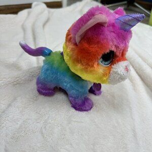Fur Real FurReal Friends Rainbow Cat Unicorn Push Walk Your Pet Works No Leash